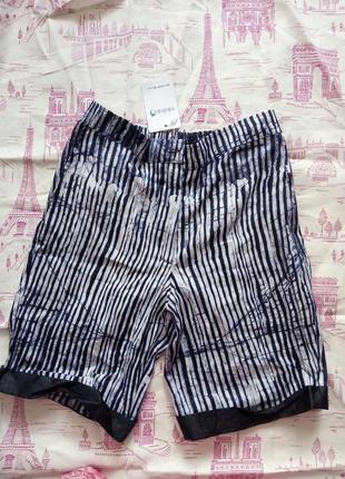 Невесомые натуральные шорты, полоска, хлопок, омбре, iredire