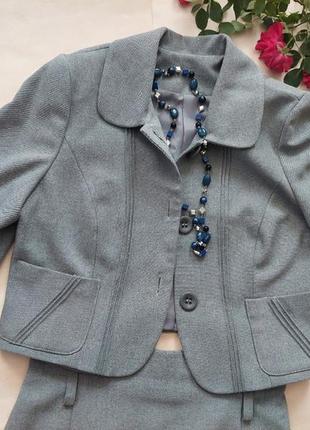 Костюм (пиджак +юбка высокой посадки)5 фото