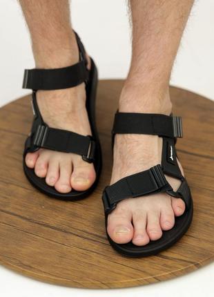 Сандали мужские на липучках черные резиновые (черного цвета) - мужская обувь на лето 2022