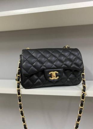 Елегантна брендова чорна міні сумочка в стилі chanel black чорна розкішна сумка тренд шанель класика6 фото