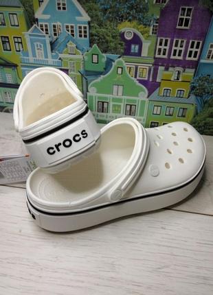 Сабо crocs crocband platform clog белые4 фото