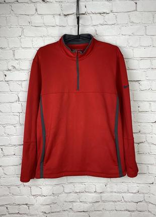 Мужской тренировочный лонгслив зипка nike golf half zip therma-fit cover-up long sleeve1 фото