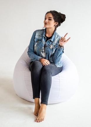 Крісло мішок груша оксфорд біле розмір на вибір