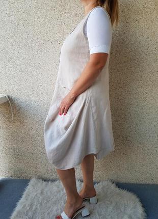 Лляне асиметричне плаття в етно-бохо стилі2 фото