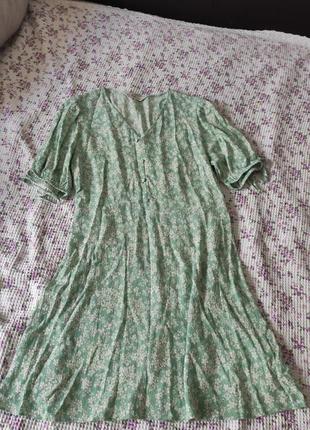 См'ятна жіноча сукня віскоза/ летнее легкое платье вискоза, женское миди платье f&f рукава фонарки