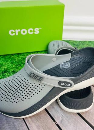 Кроксы crocs literide 360 clog light grey / slate grey 206708 мужские женские кроксы сабо