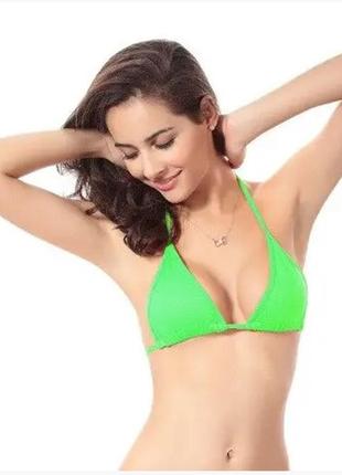 Верх до купальника салатовий, без поролону - розмір універсальний (чашка b-c), 82% поліамід, 18% ела