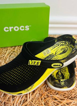 Крокси чоловічі crocs literide 360 clog black / citrus 206708 чоловічі жіночі сабо крокси