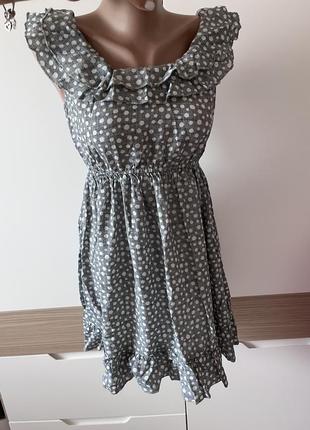 Милое легкое платье мини сарафан на плечи2 фото