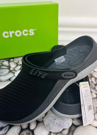 Крокси чоловічі crocs literide 360 clog black / slate grey 206708 чоловічі жіночі сабо крокси