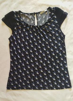 Блузка блуза футболка в птичках