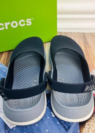 Крокси crocs literide 360 clog navy / blue grey 206708 чоловічі жіночі сабо крокси3 фото