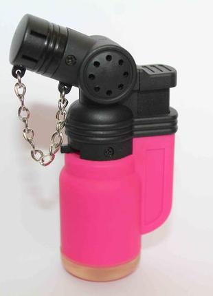 Запальничка пальник газова турбо полум'я (1349) pink2 фото