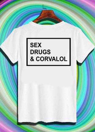 Футболка с принтом "sex, drugs & corvalol" push it