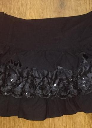 Красивая черная юбка для школы р. 146/1521 фото