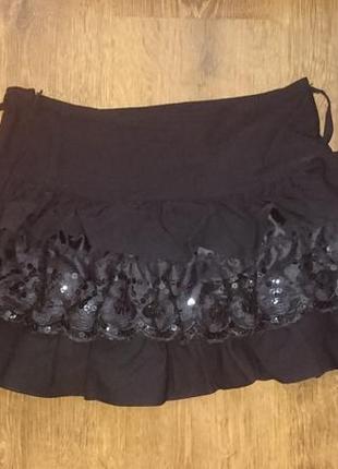 Красивая черная юбка для школы р. 146/1522 фото
