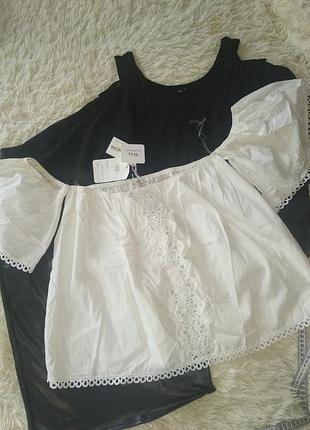 Блуза вышиванка белая, біла, хлопок, вишиванка, пляжна, рукав буф, пишний, пляж