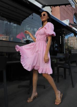 Рожева пишна літня сукня плаття розовое летнее платье