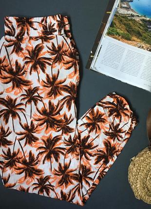 Легкие летние брюки с пальмами3 фото