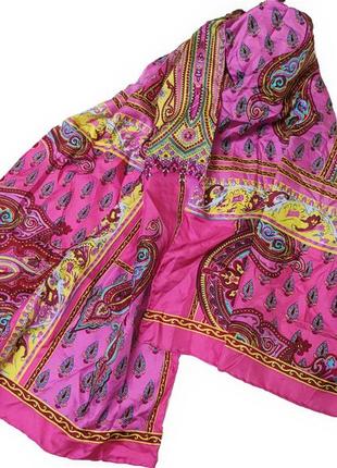 Шелковый палантин шарф платок восточный стиль  пейсли /704/