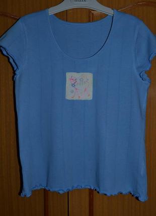 Футболка/футболочка marine blue (sri lanka - england)з вишивкою для дівчинки 11-12 років1