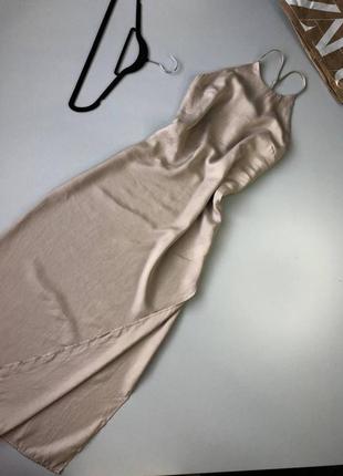 Плаття міді zara з розрізом сукня зара