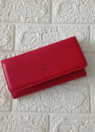 Новий шкіряний жіночий червоний гаманець
