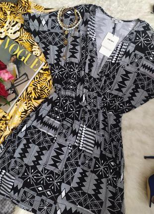 Віскозна сукня міні на запах у геометричний принт розмір  m l  бренду koton2 фото