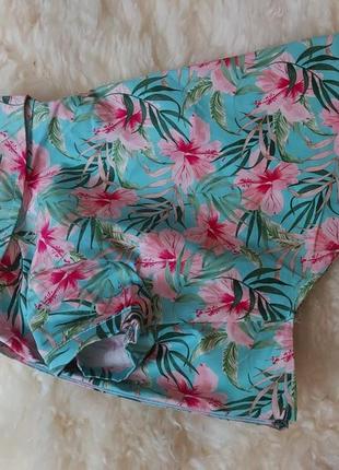 Рубашка гавайская с узором для собак принт цветы/ бирюза h&m3 фото