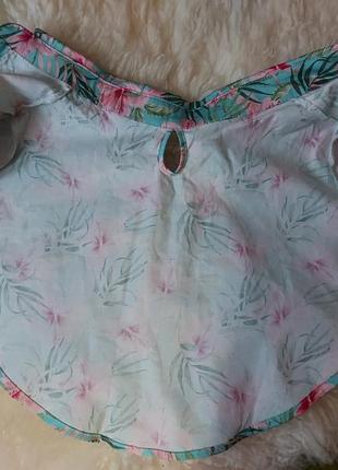 Рубашка гавайская с узором для собак принт цветы/ бирюза h&m6 фото