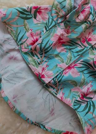 Рубашка гавайская с узором для собак принт цветы/ бирюза h&m8 фото