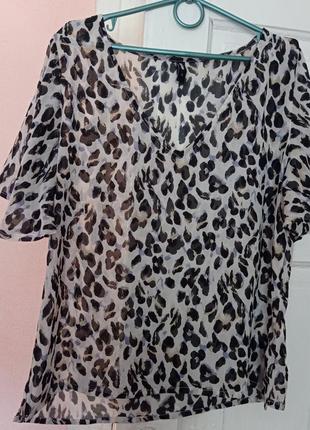 Стильная блуза леопард принт1 фото