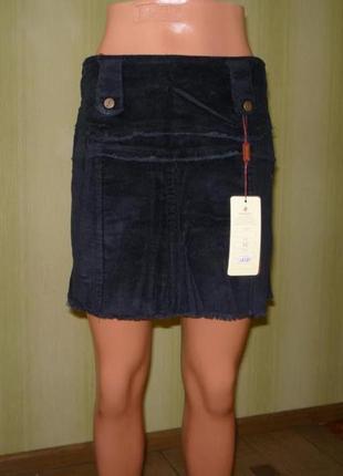 Черная вельветовая юбка 10-15лет1 фото