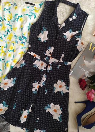 Легенька сукня в горошок та квіти з поясом розмір m l від  tu1 фото