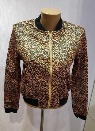 Літній бомбер кофта leopard print від yes miss the love brand італія m р.