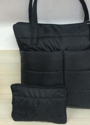 Містка стьобаний сумка з косметичкою