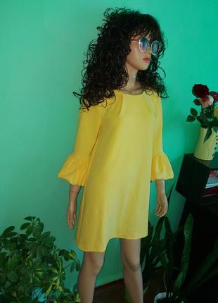 Желтое платье nina leonard размер s3 фото