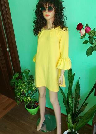 Желтое платье nina leonard размер s2 фото