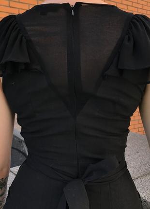 Чорна сукня з декоративною вишивкою розмір s4 фото