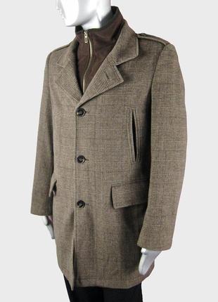 Чоловіче трендові вовняне пальто в клітину від marks & spencer collezione