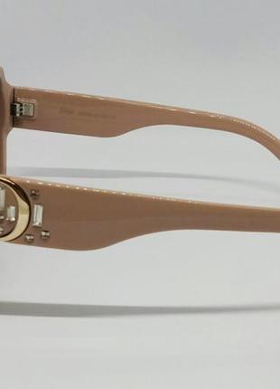 Christian dior стильные женские солнцезащитные очки бежево коричневые поляризированные с градиентом3 фото