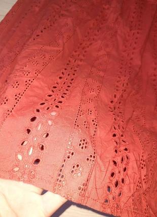 Сукня міді цегляного кольору з прошвы2 фото