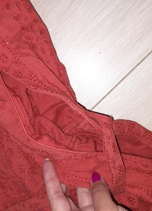Сукня міді цегляного кольору з прошвы5 фото