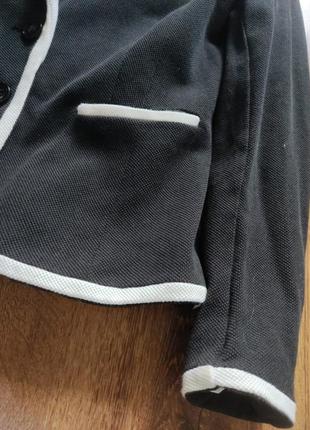 Пиджак h&m блейзер черный с белым коттон3 фото