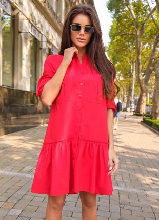 Літня жіноча червона сукня2 фото