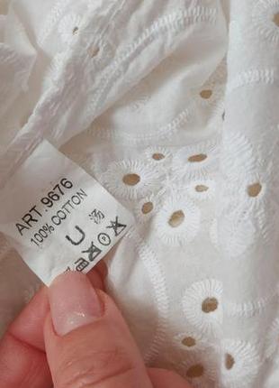Бавовняна блуза кофточка з натуральної тканини вишивка прошва7 фото