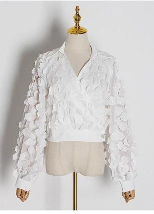 Стильна вкорочена блуза сорочка сорочка