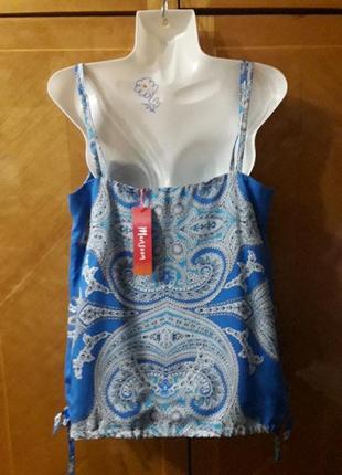 Новая брендовая  шёлковая  блуза  майка  топ  р. 12 от monsoon2 фото