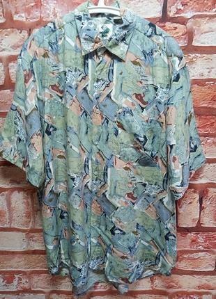 Сорочка віскоза яскрава patric lion вінтажна 80-90е