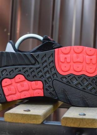 Мужские кроссовки adidas nite jogger (чёрные с красным)  #адидас6 фото